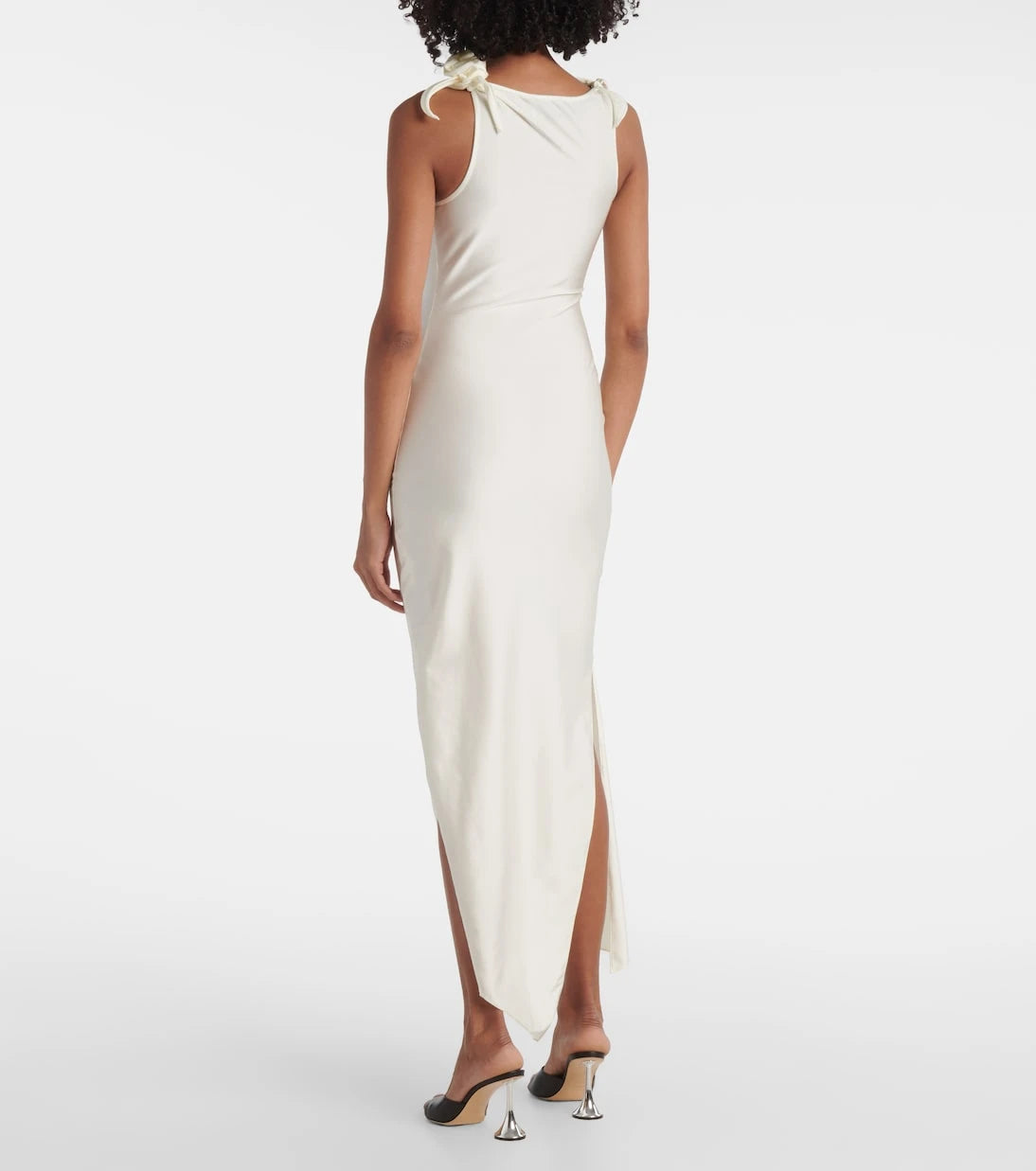 Coperni - Embroidered asymmetric maxi dress