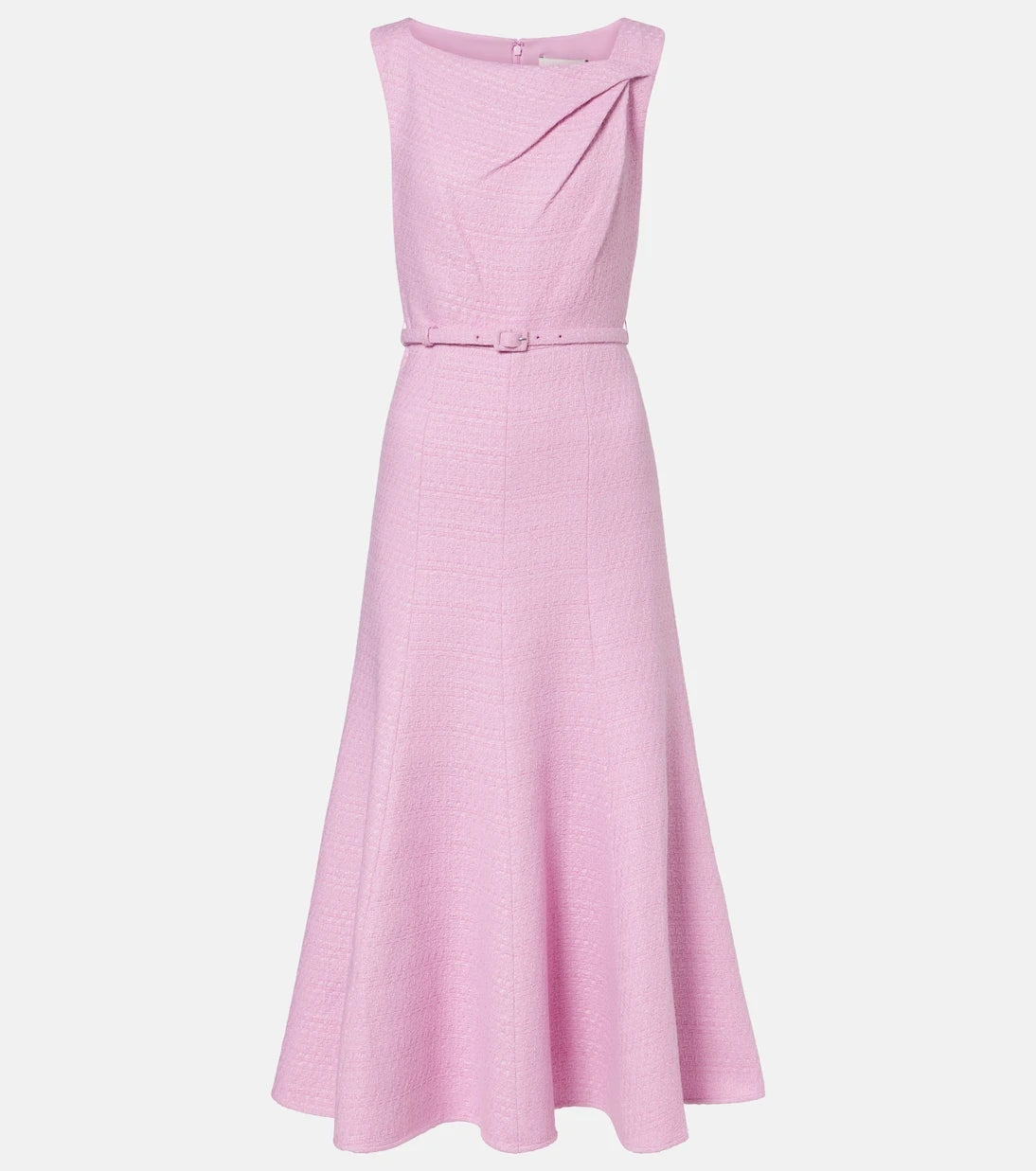 Roland Mouret - Asymmetric belted bouclé midi dress