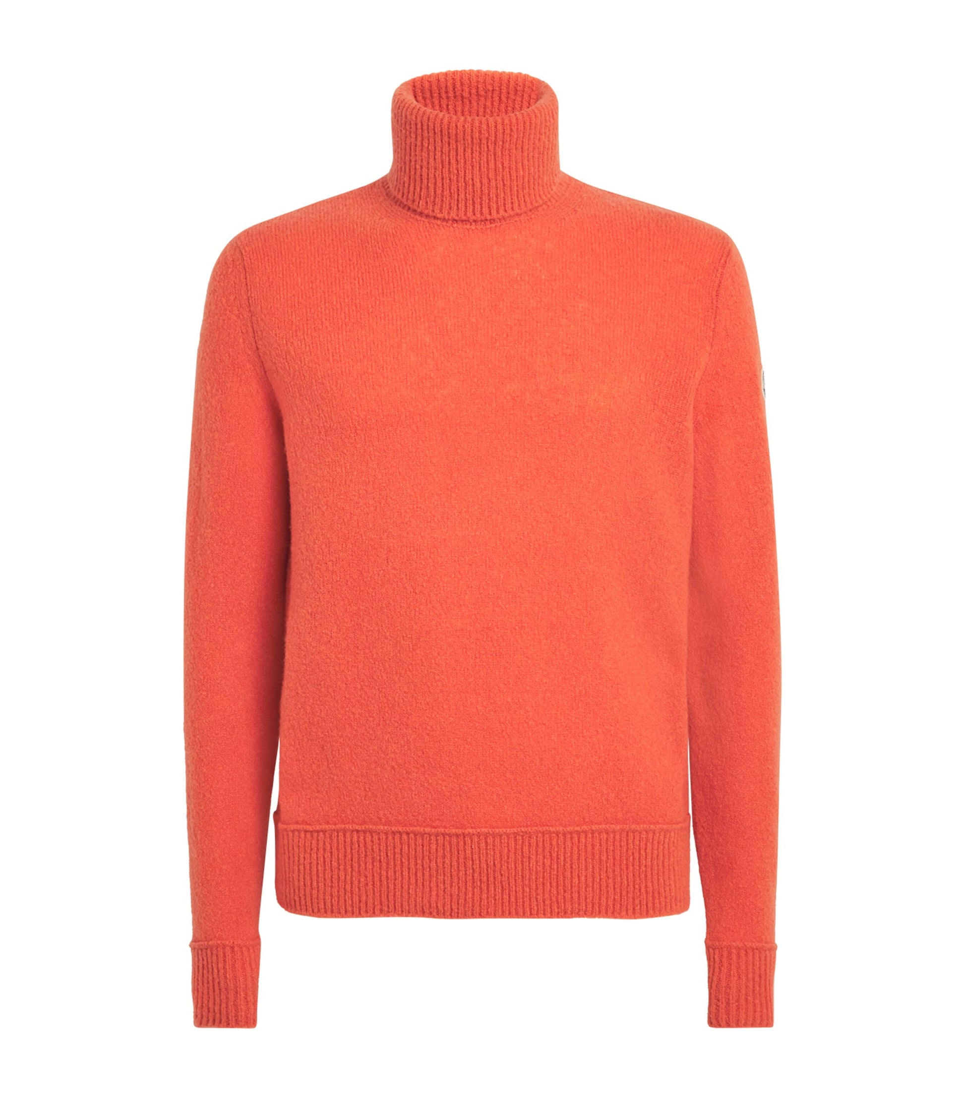 Orange Wool-Blend Rollneck Sweater