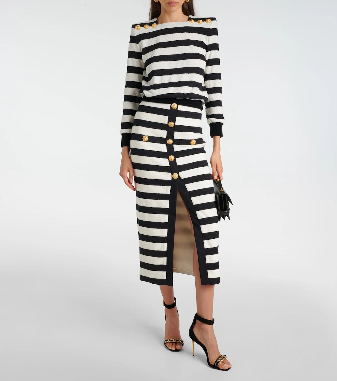 Balmain - Striped jersey top