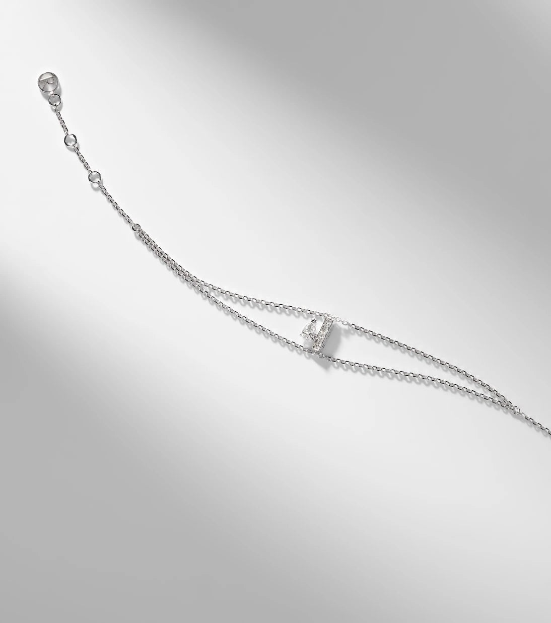Repossi - Letters 18kt white gold bracelet with diamonds