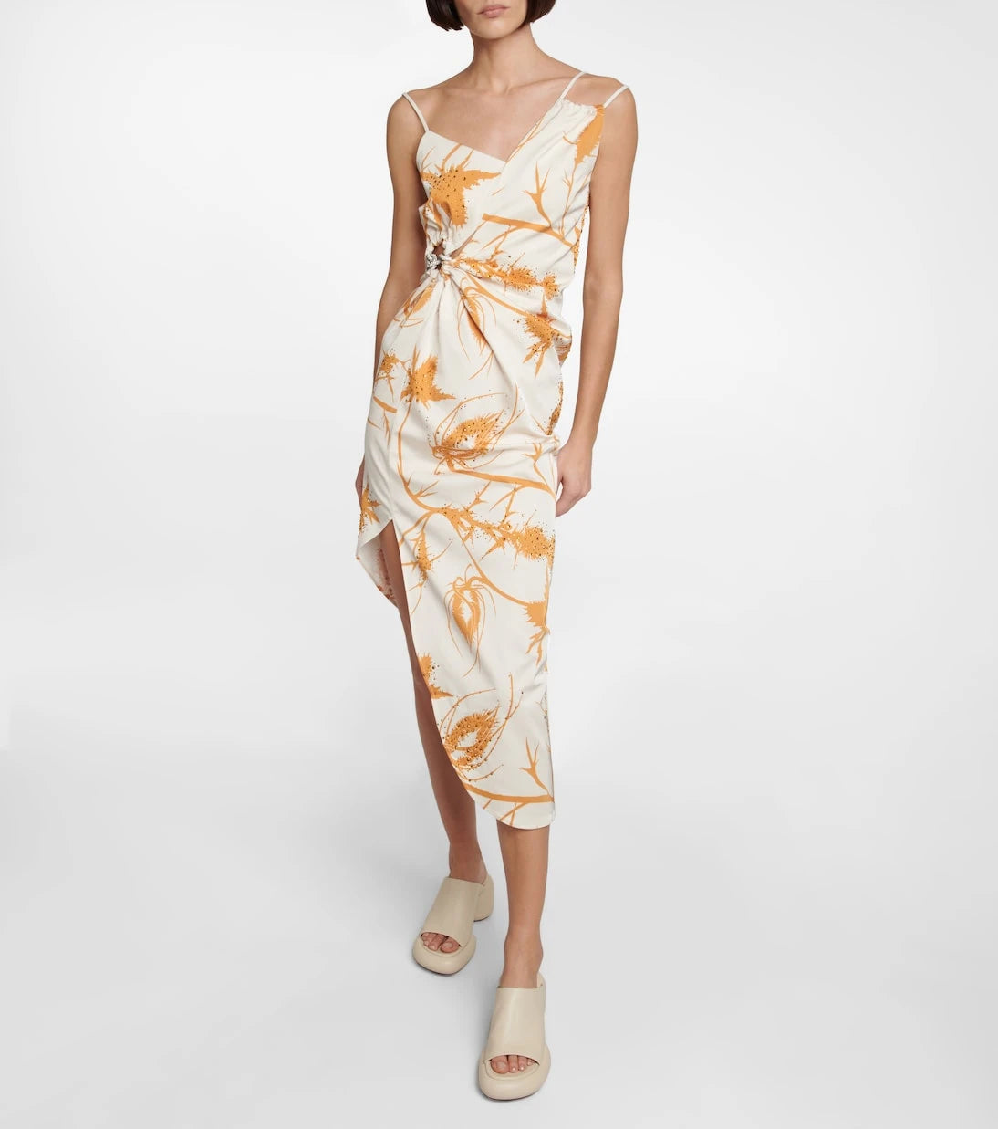 Jacques Wei - Asymmetric printed midi dress