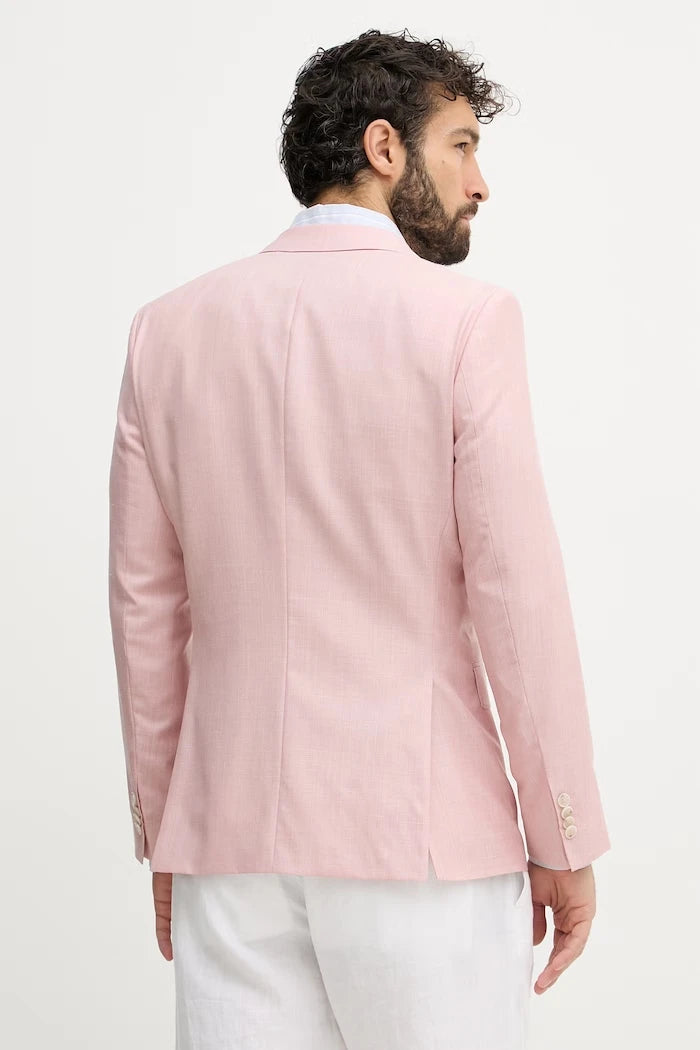 BOSS erkek yünlü tek düğmeli blazer Huge