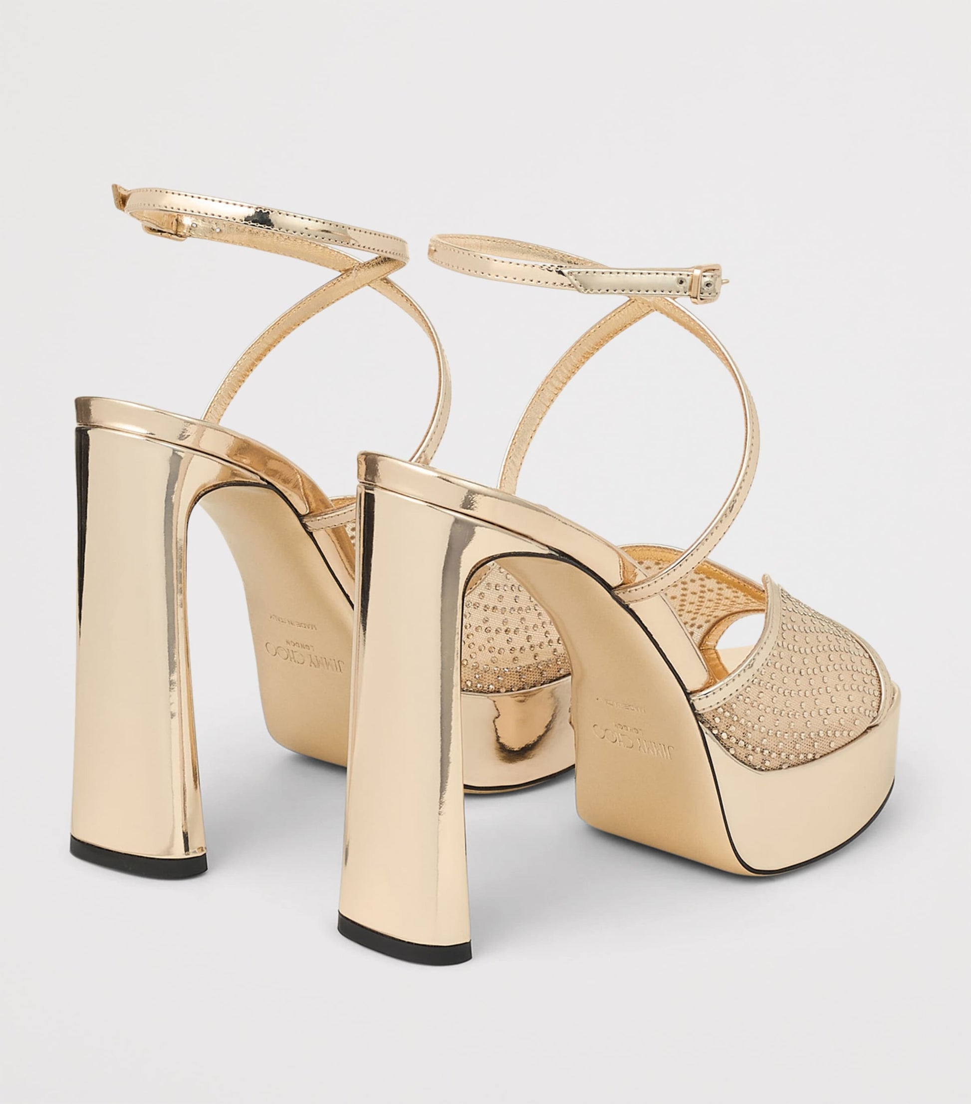 Gold Karli 125 Embellished Platform Sandals