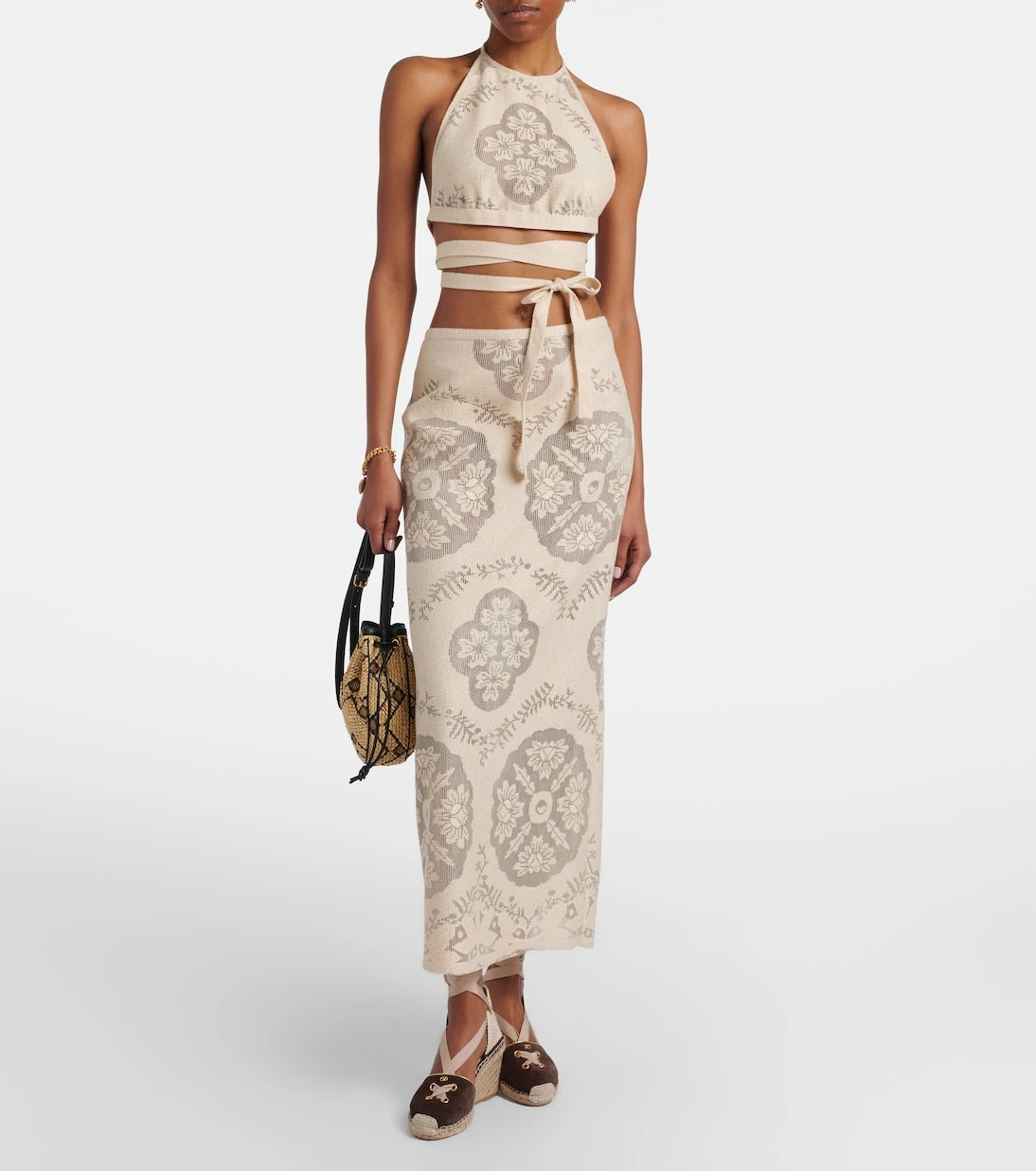 Valentino - Open-back cotton-blend crop top