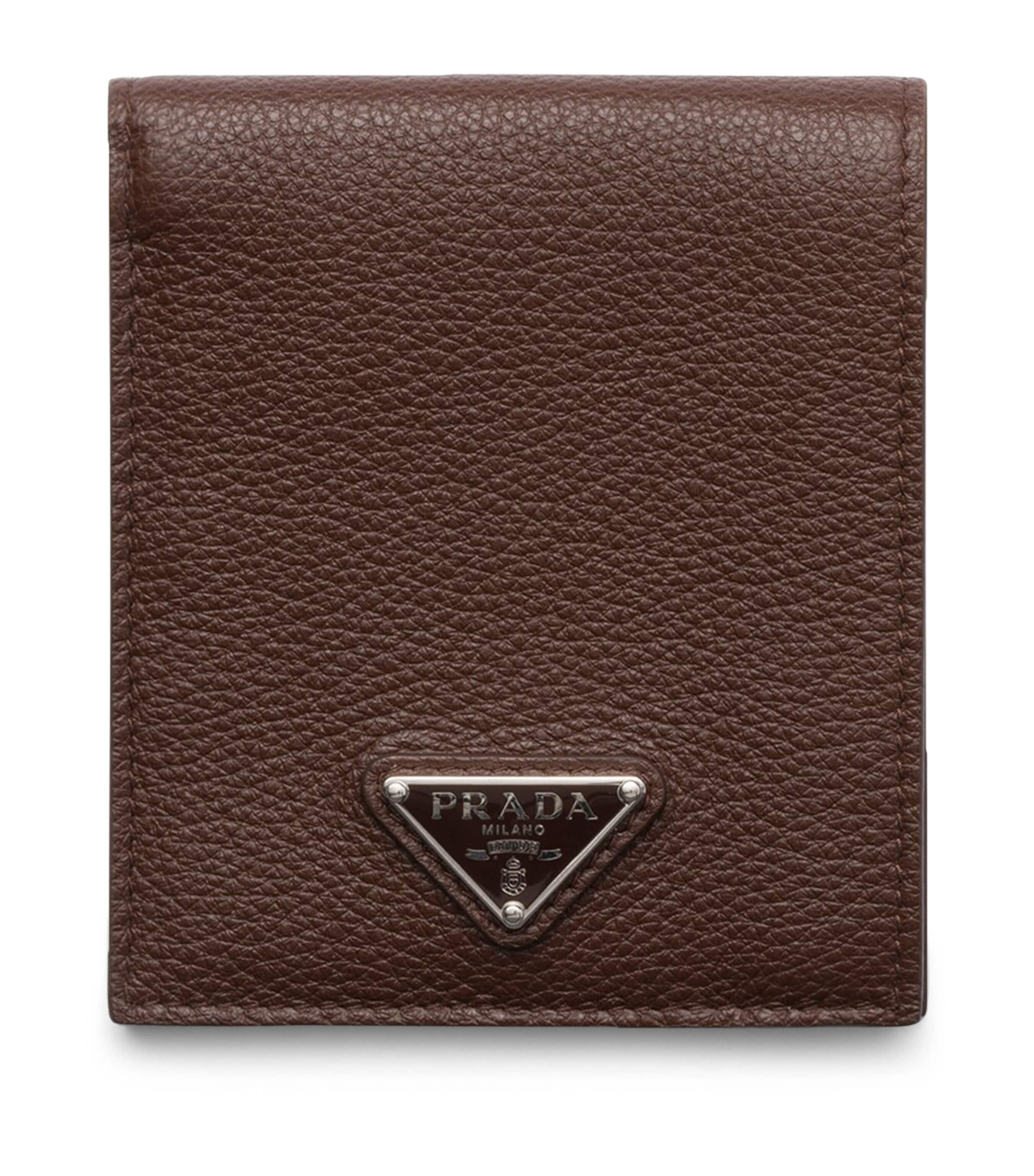 Prada Grained Leather Triangle Wallet