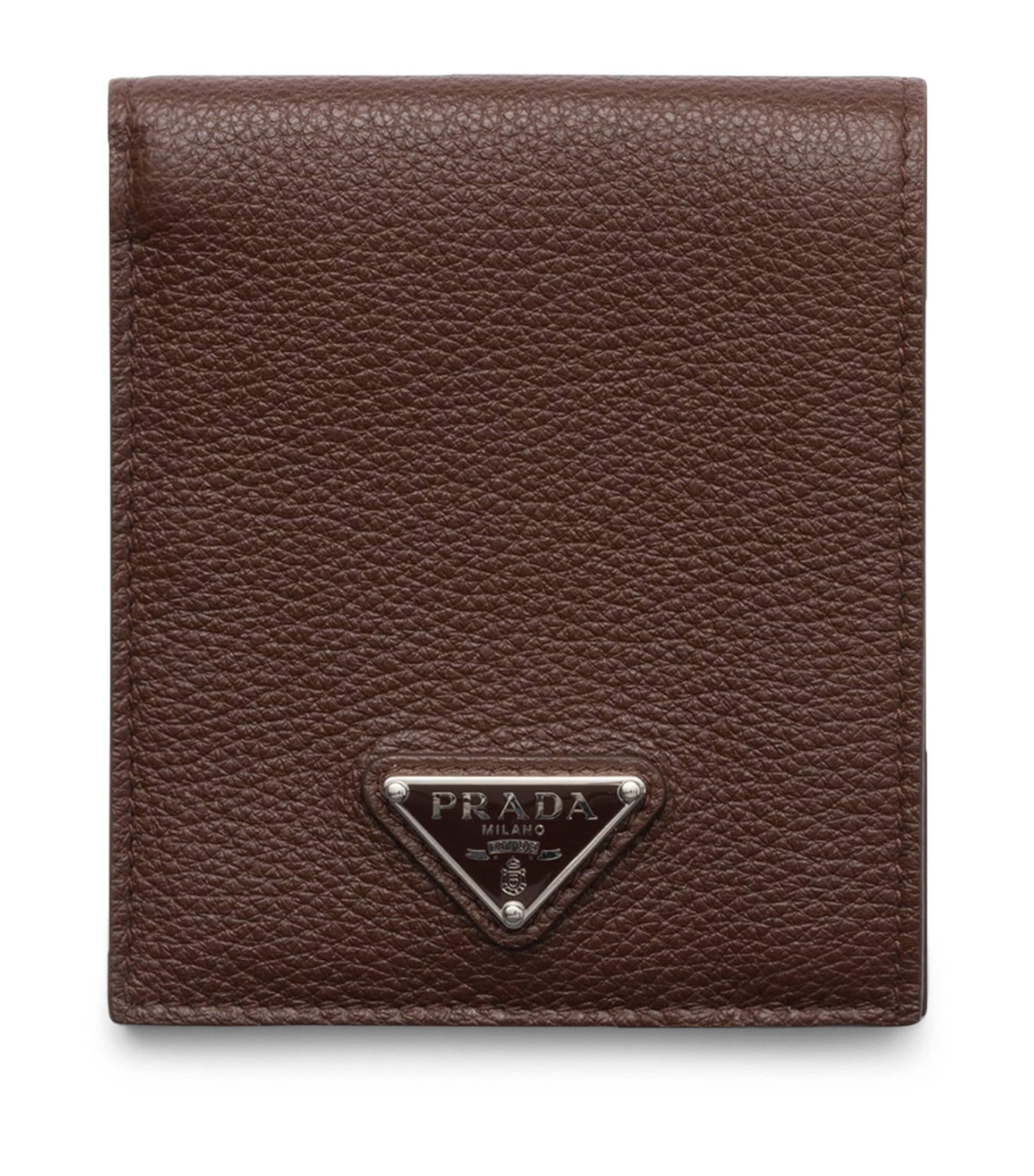 Prada Grained Leather Triangle Wallet