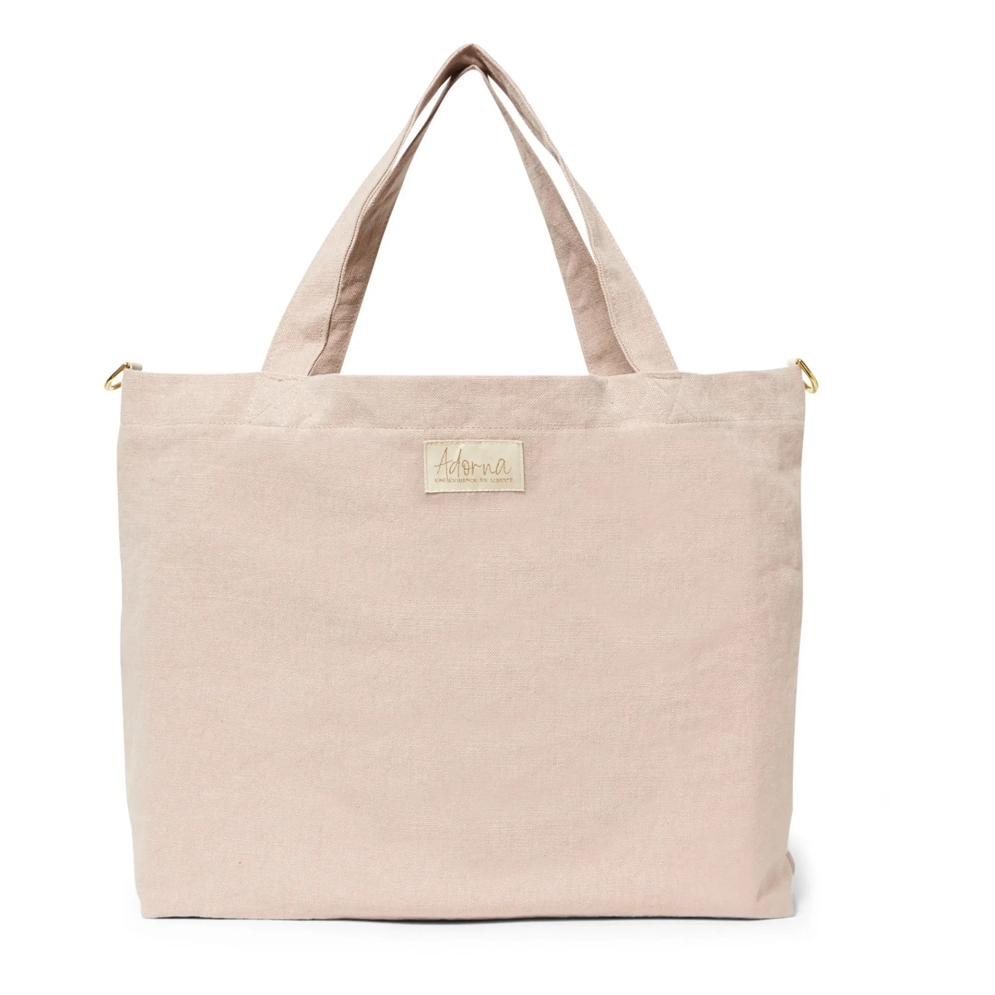 Adorna - Emma Linen tote bag | Powder pink