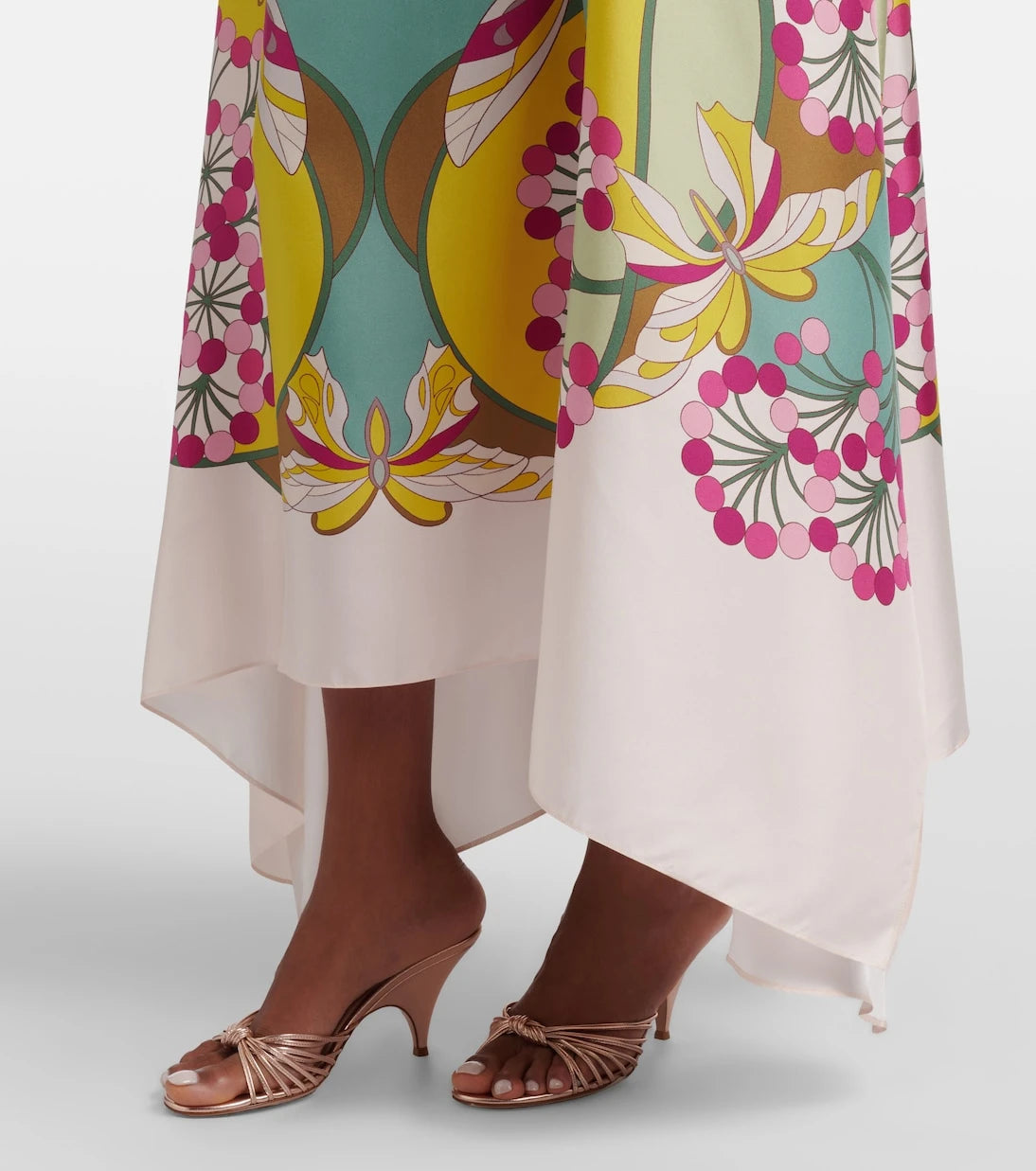 La DoubleJ - San Carlo printed silk satin midi dress
