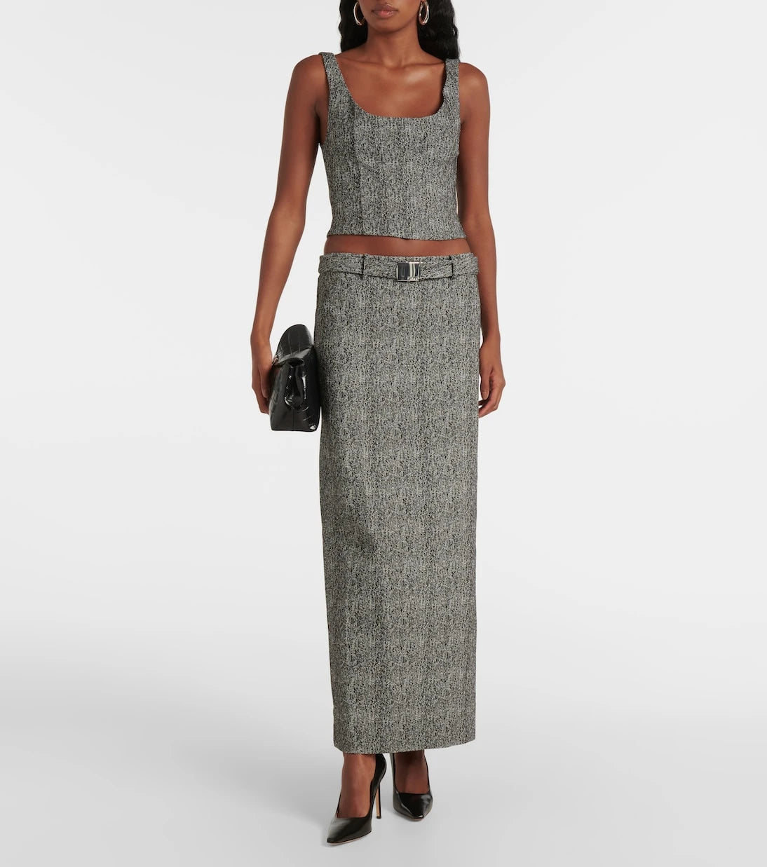 Staud - Murray herringbone maxi skirt