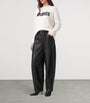 AllSaints Black Leather Jett Lea Trousers