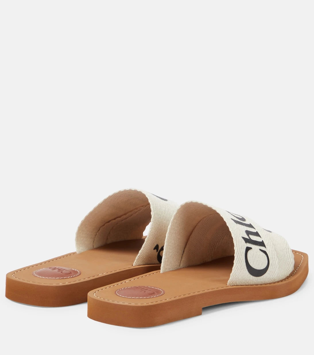 Chloé - Woody canvas slides