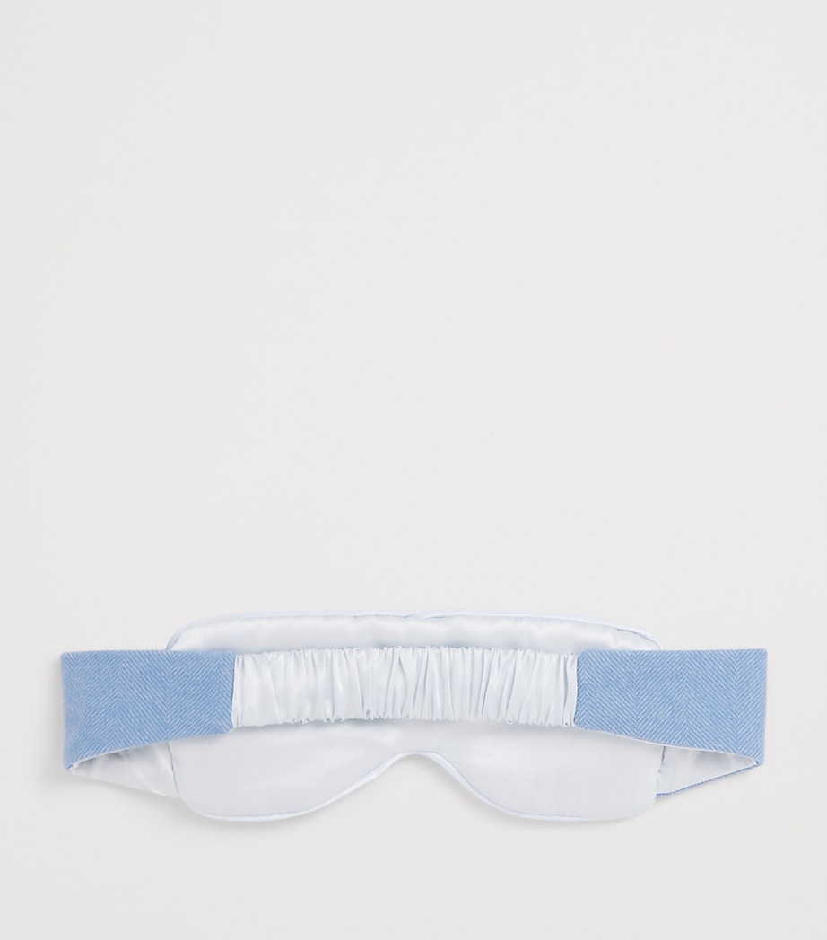 Merino Wool Herringbone Eye Mask BLUEBELL