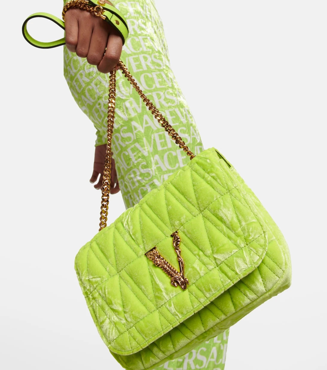Versace - Virtus Small velvet shoulder bag