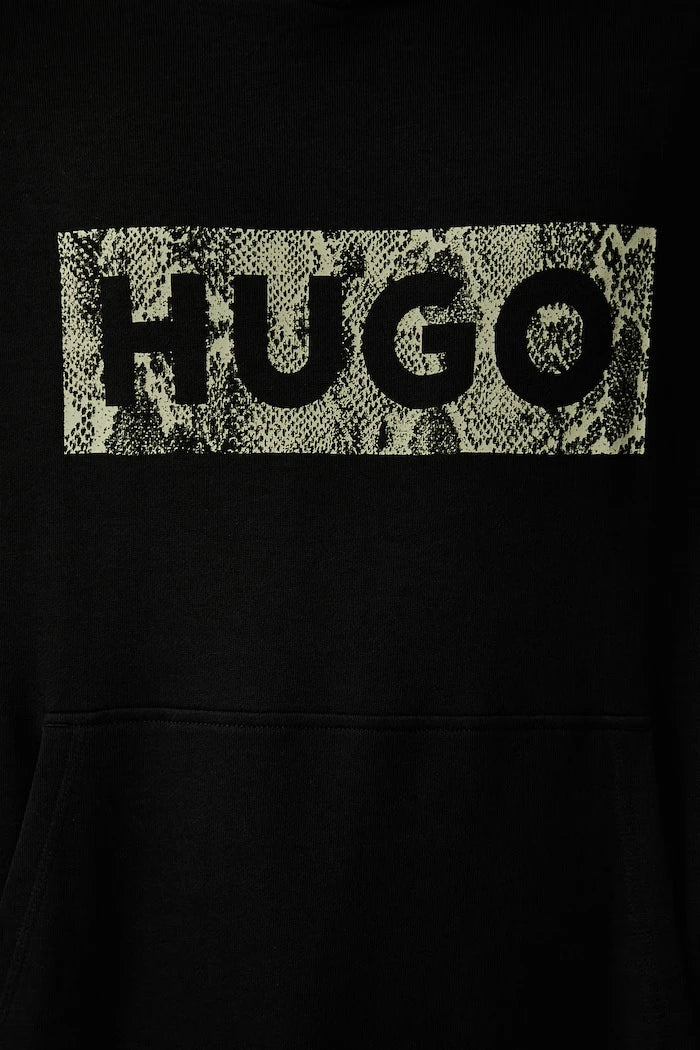 HUGO Blue kapüşonlu erkek pamuklu sweatshirt Necdysis