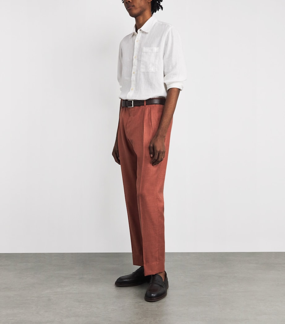 Silk-Cashmere Slim Tailored Trousers