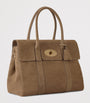Beige Suede Bayswater Top-Handle Bag