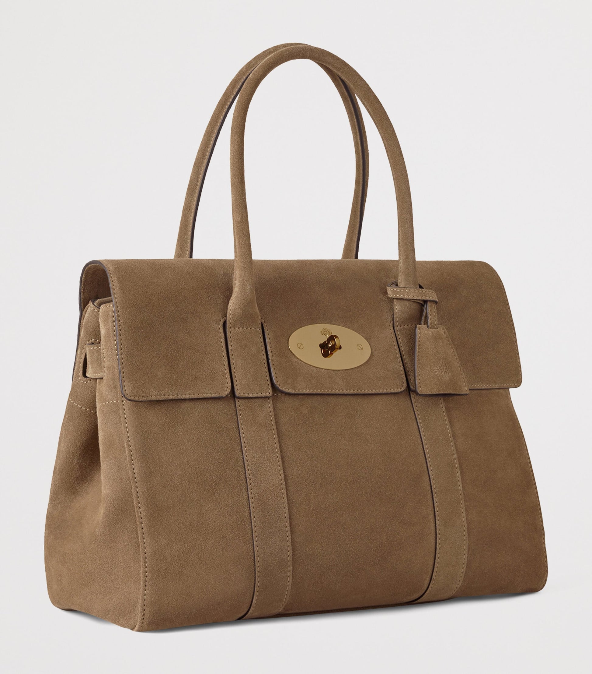 Mulberry Beige Suede Bayswater Top-Handle Bag
