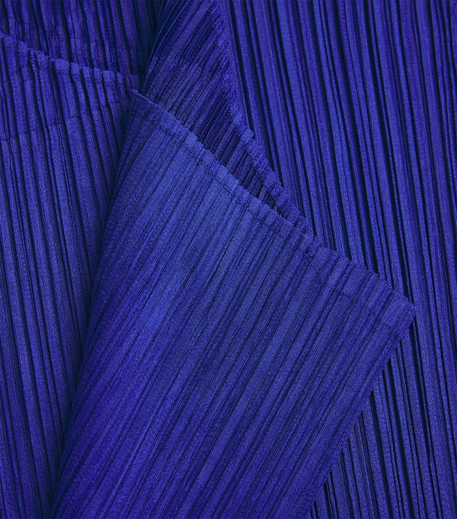 Pleats Please Issey Miyake Blue Long-Sleeve Light Wave Top
