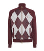 Fred Perry Burgundy Argyle Track Jacket