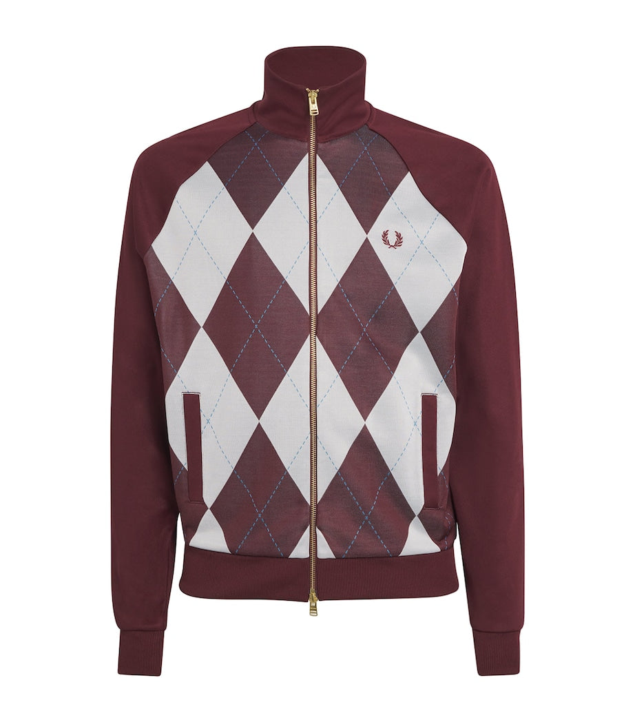 Fred Perry Burgundy Argyle Track Jacket