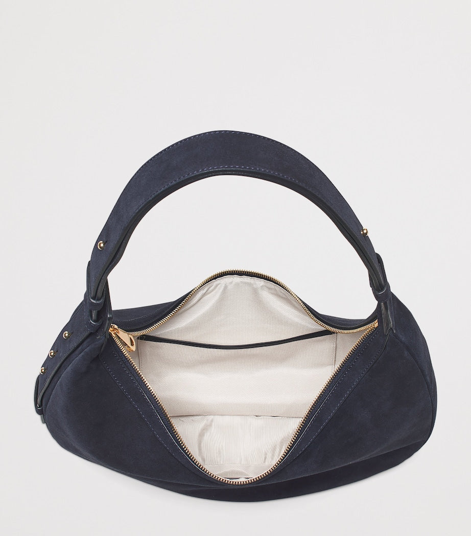 Suede Hudson Crescent Cross-Body Bag