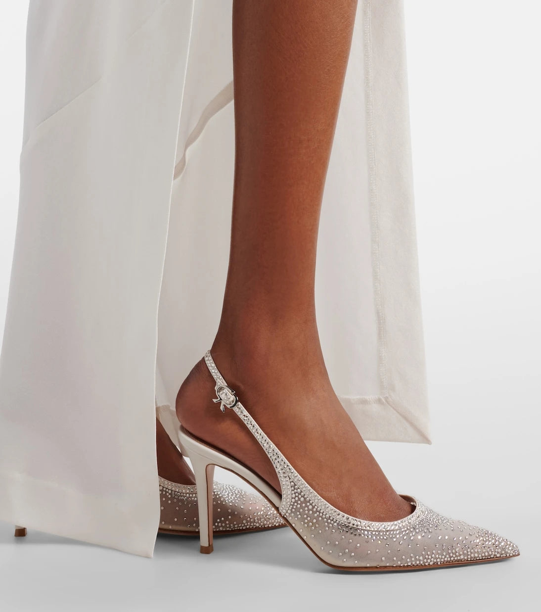 Gianvito Rossi - Regina embellished leather slingback pumps