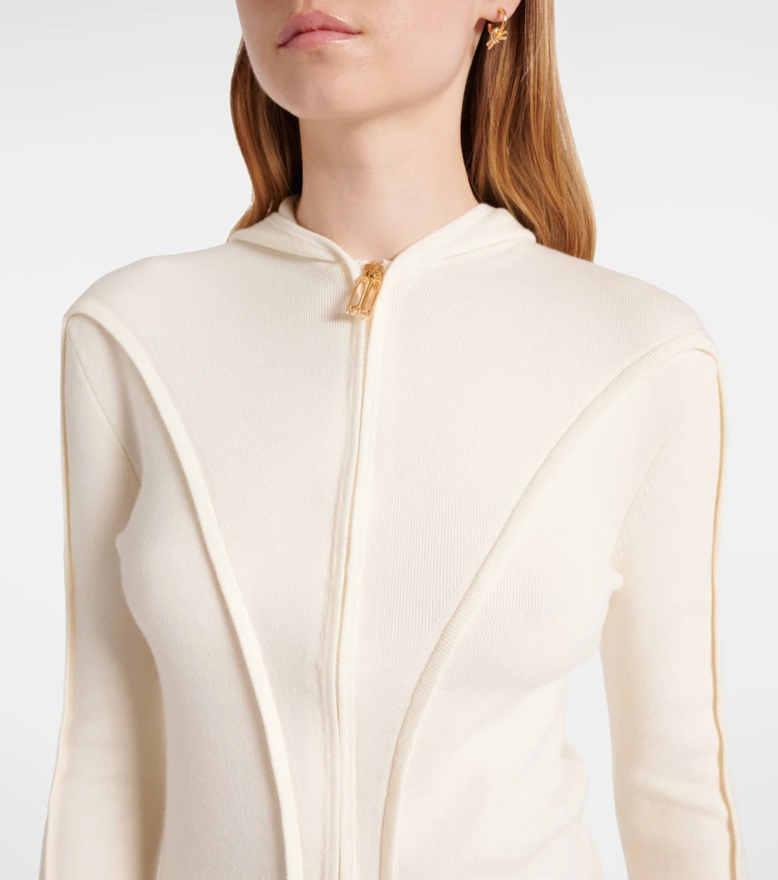 Victoria Beckham - Wool-blend jersey zip-up hoodie