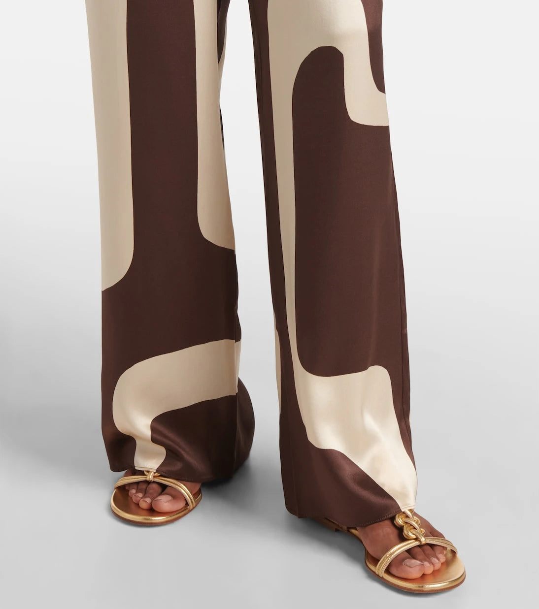 SIR - Printed silk satin straight pants