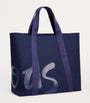 Navy Large Cotton Logo Tote Bag