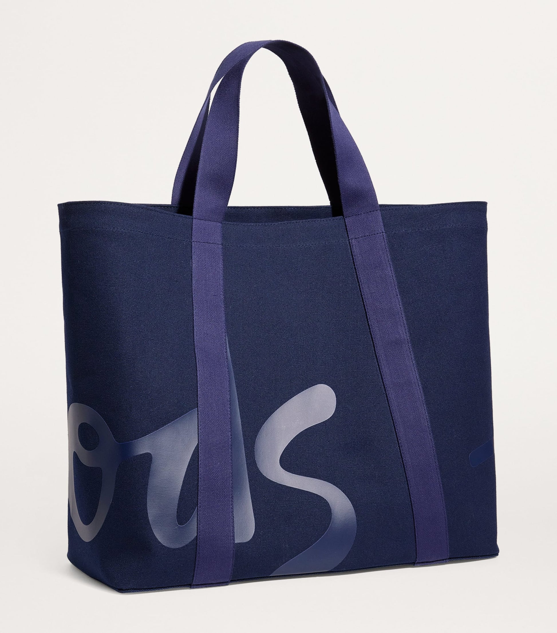 Navy Large Cotton Logo Tote Bag