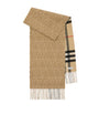 Burberry Beige Cashmere Reversible B Shield Scarf