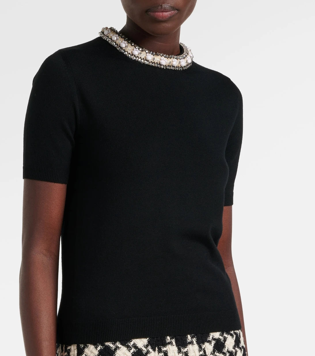 Valentino - Embroidered virgin wool top