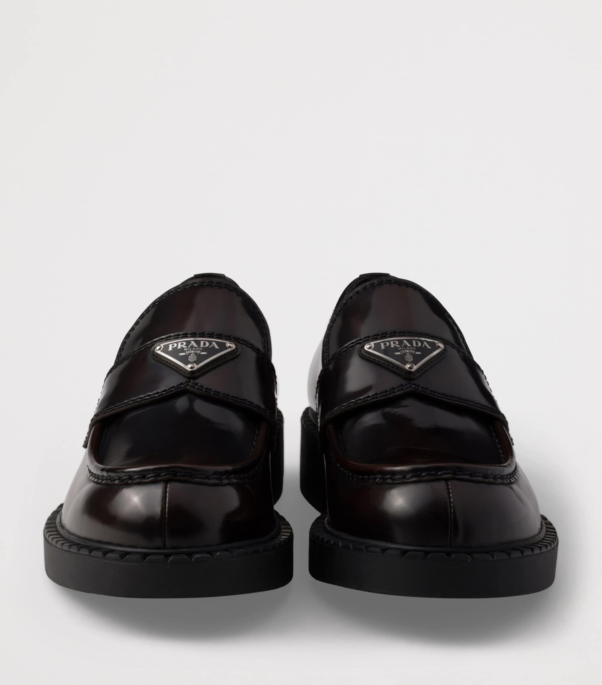 Leather Brushed Triangle Loafers