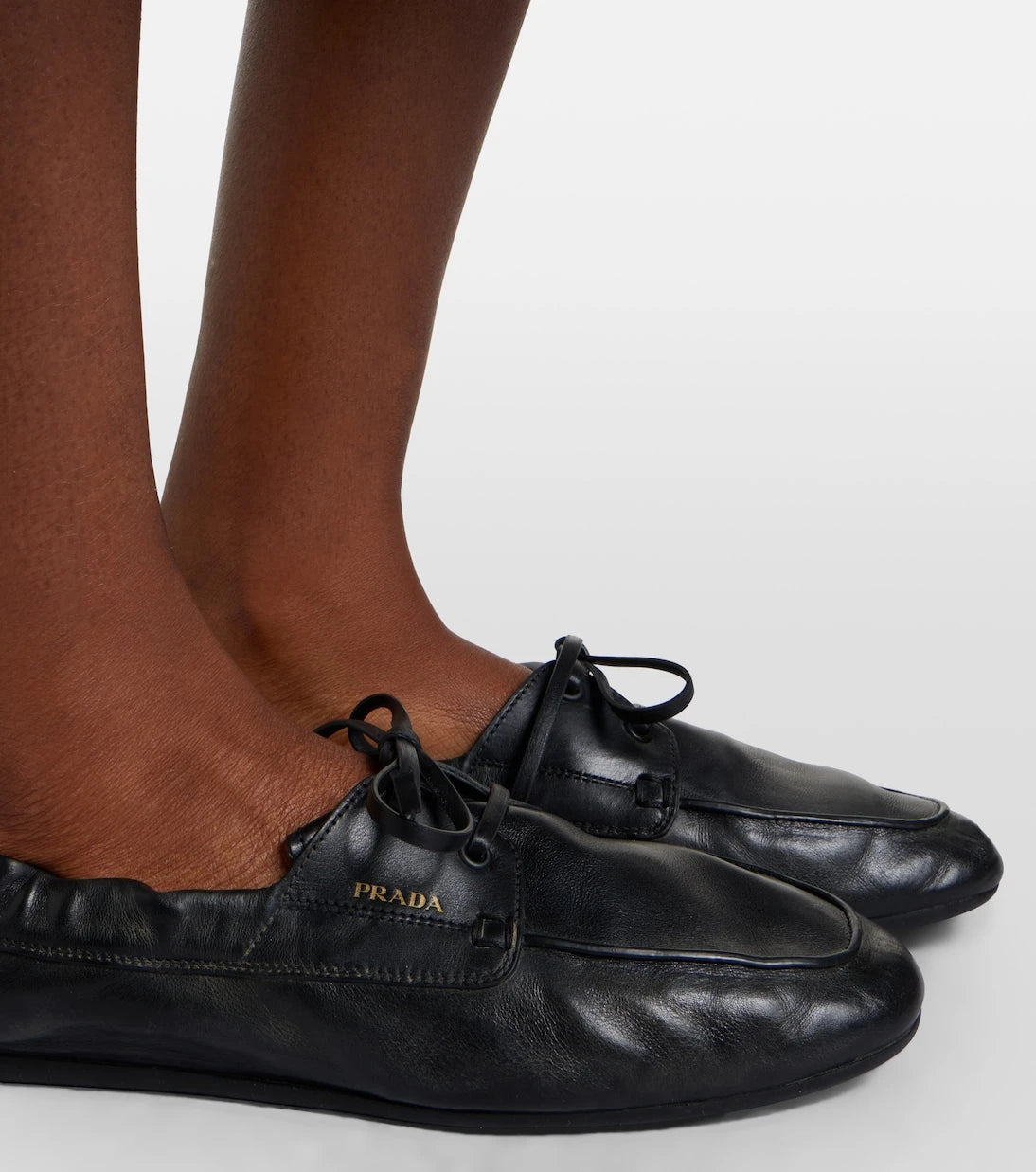 Prada - Shuffle leather boat shoes