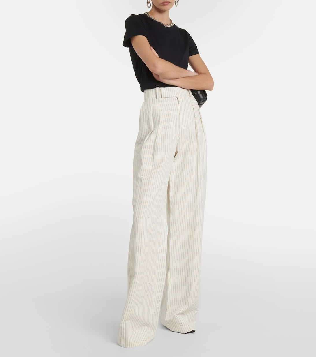 Frame - Mid-rise cotton and linen wide-leg pants
