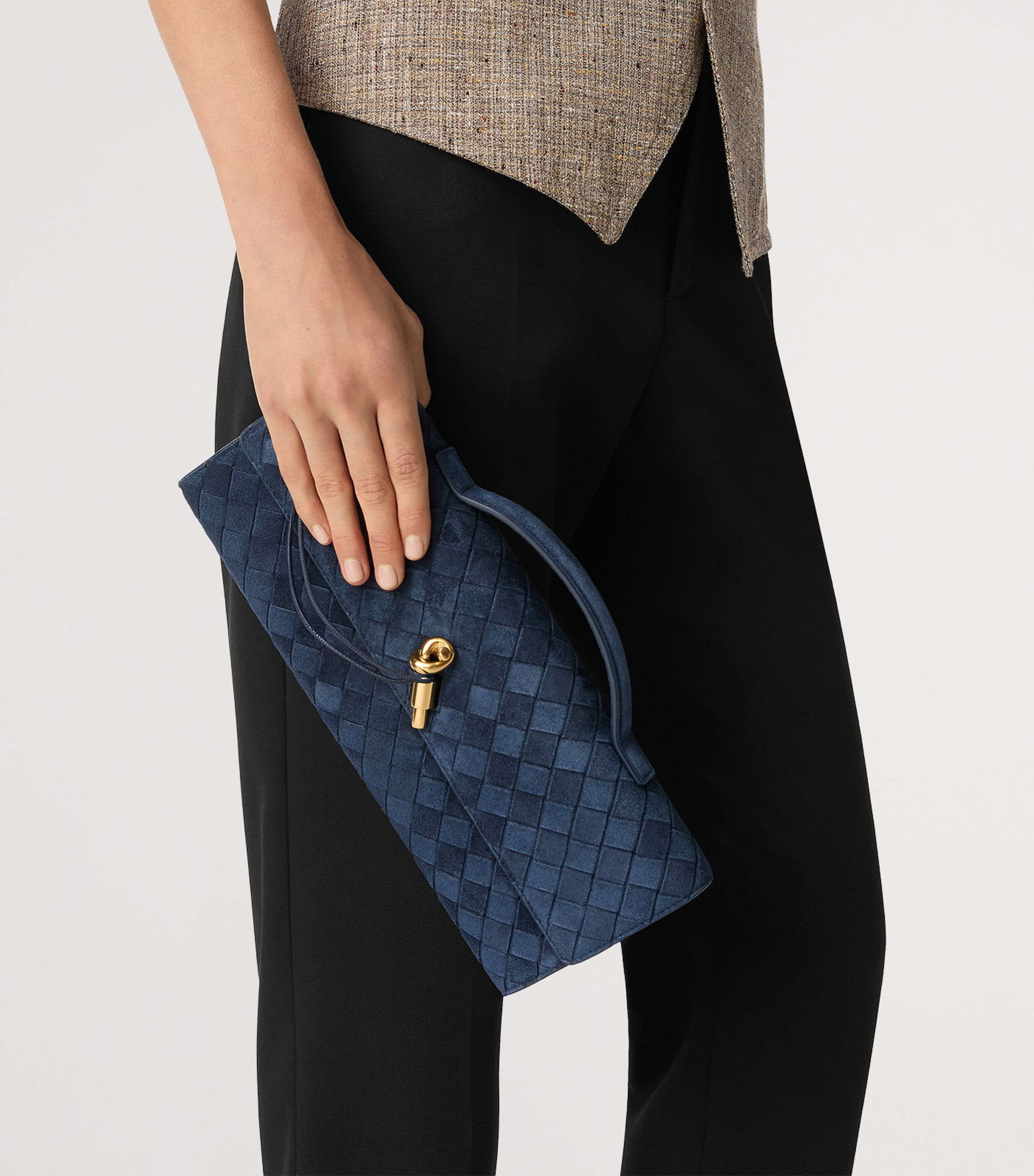 Blue Suede Andiamo Clutch Bag