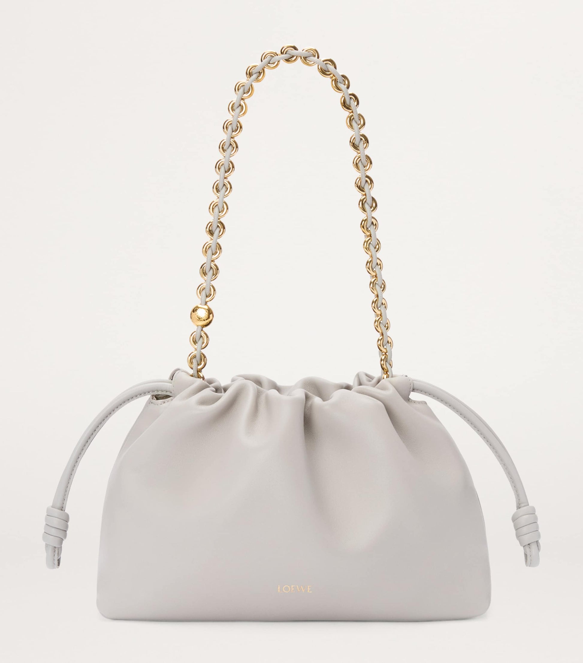LOEWE Grey Medium Leather Flamenco Shoulder Bag