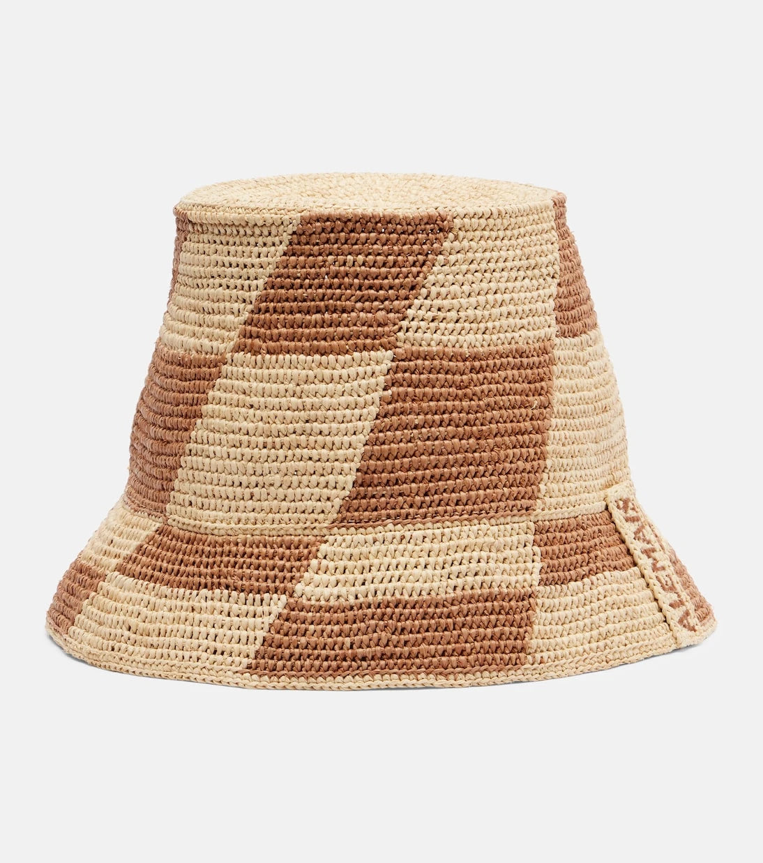 Alémais - Checked raffia bucket hat