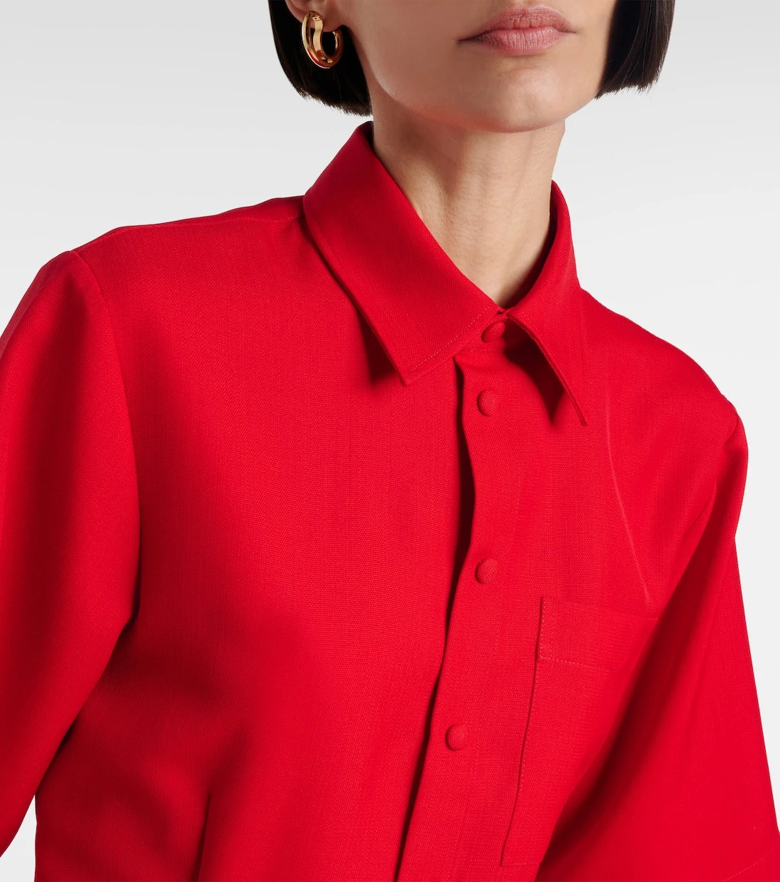 Ami Paris - Virgin wool canvas shirt dress