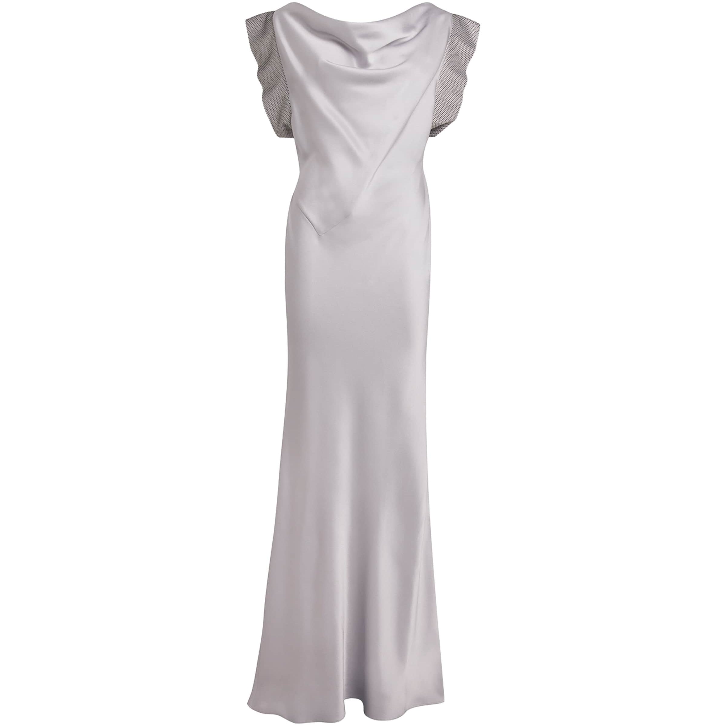 Stella McCartney Blue Satin Crystal-Embellished Gown