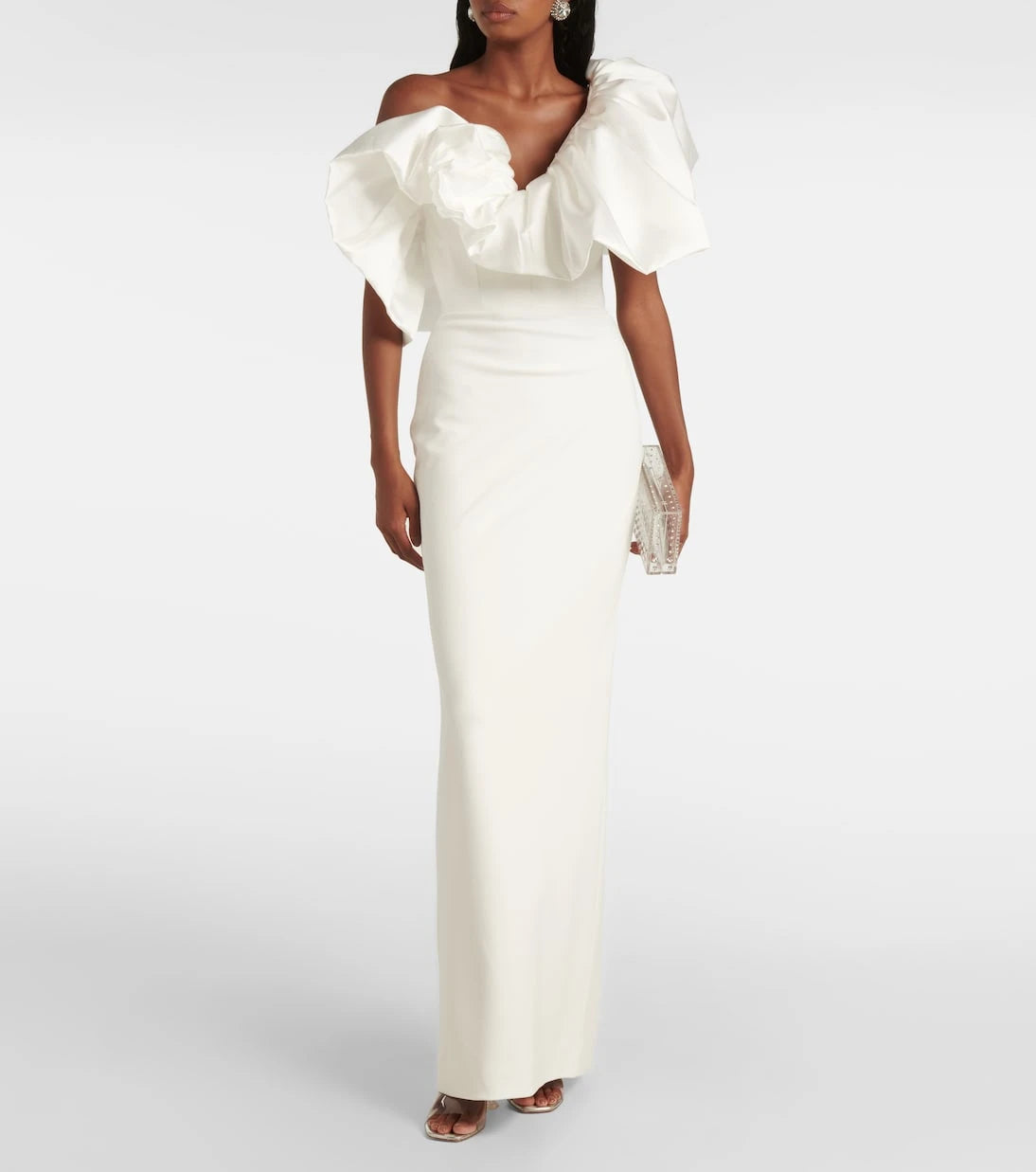 Solace London - Cassia twill and crêpe gown