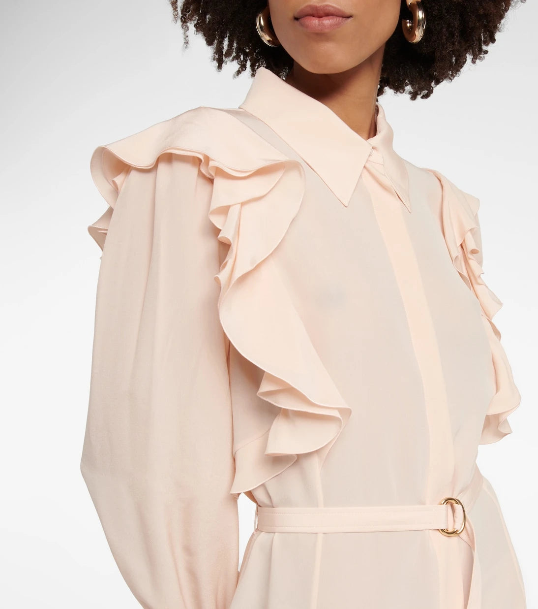 Chloé - Ruffled silk shirt dress