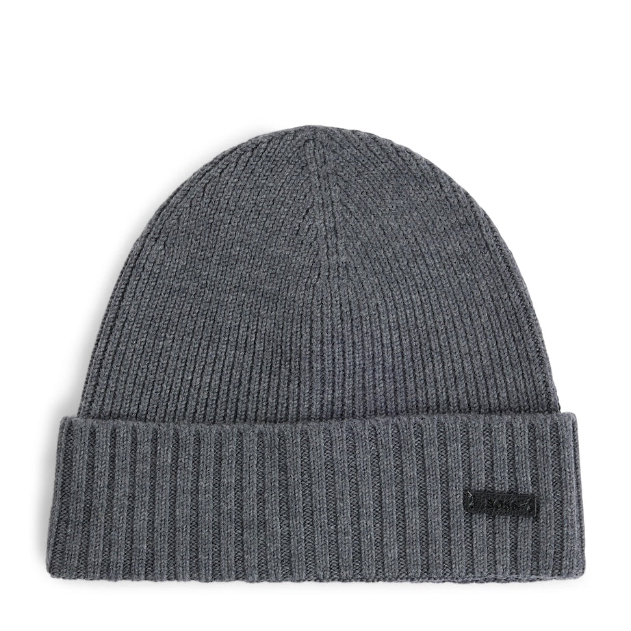 Virgin Wool Logo-Badge Beanie
