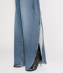 Alaïa Blue Side-Slit Round-Leg Jeans