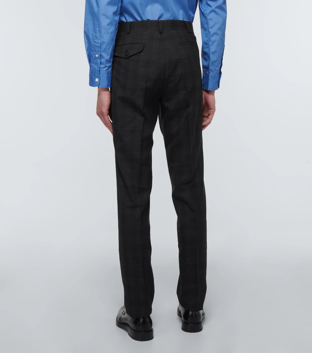 Comme des Garçons Homme Deux - بنطلون صوف بتصميم مُفصّل ومُربّعات