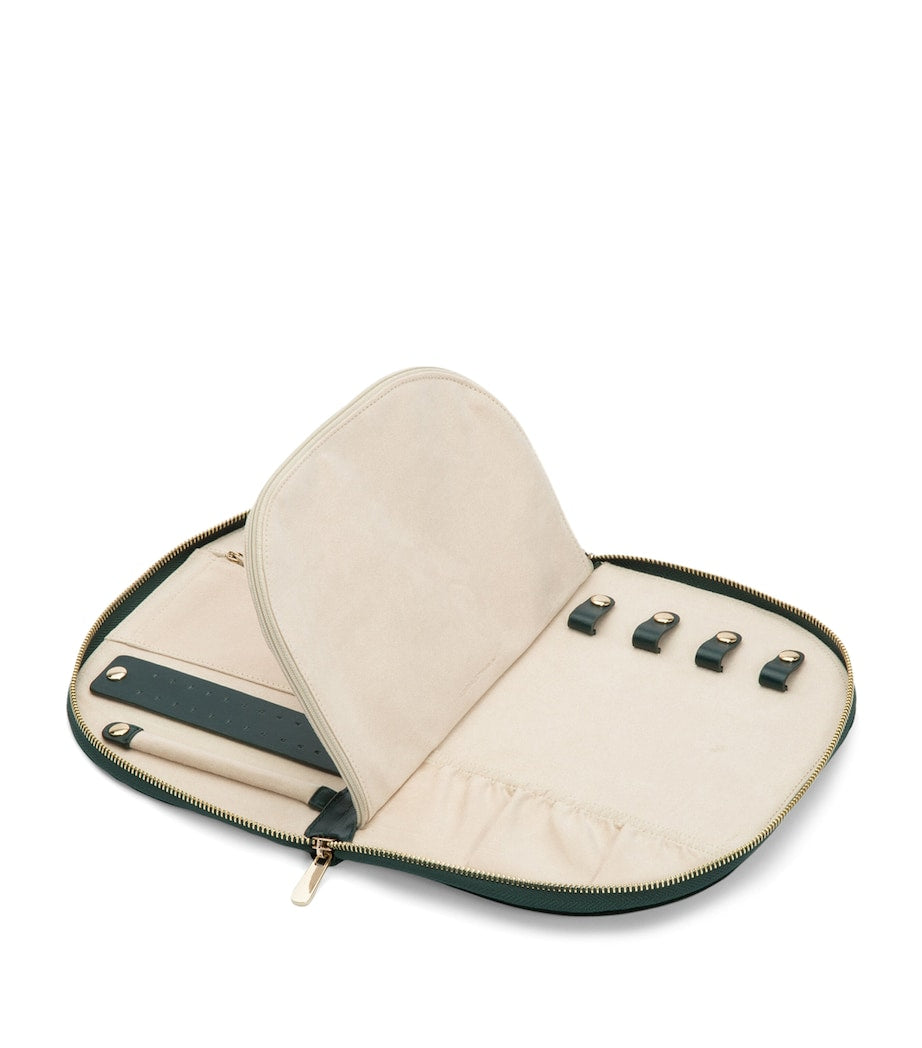 Embroidered Zoe Zip-Up Jewellery Case