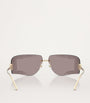 Jimmy Choo Gold Embellished Wire-Frame Sunglasses