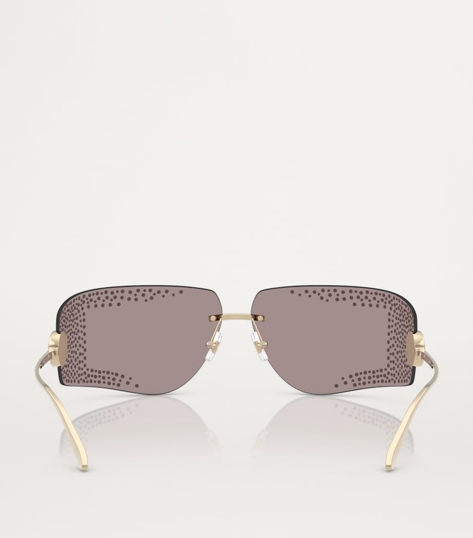 Jimmy Choo Gold Embellished Wire-Frame Sunglasses
