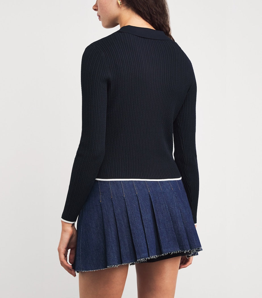 Cable-Knit Cardigan NAVY BLUE